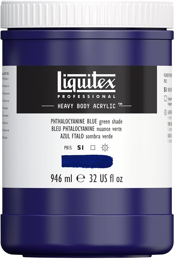 Liquitex Professional Heavy Body Acrylic Paint, 32-oz Pot, Phthalocyanine Blue by Liquitex