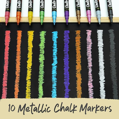 Chalkola Extra Fine Tip Metallic Chalk Markers - Image 2