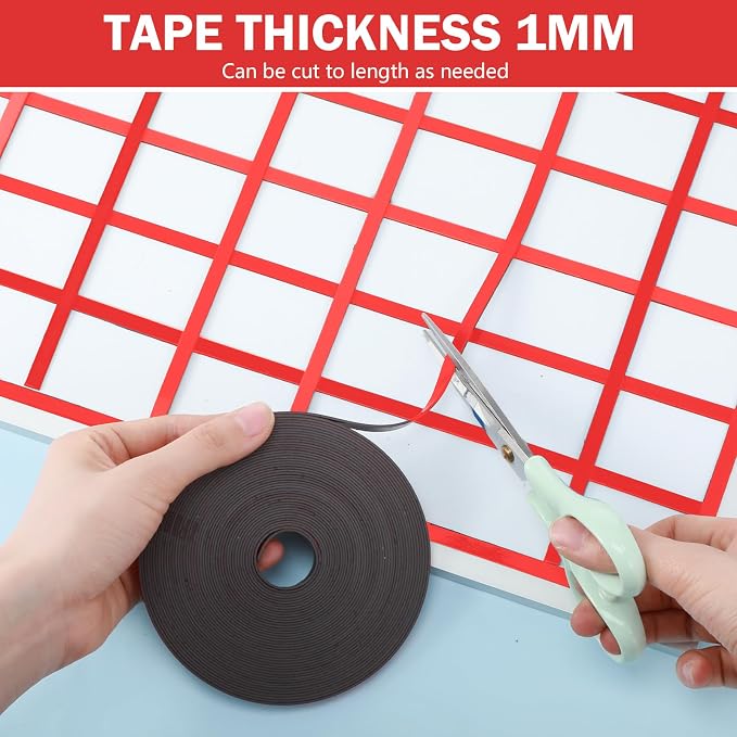 Magnetic Tape Roll Thin Strips, 0.39 Inch x 33 Feet Magnetic Board Dividers - Image 6