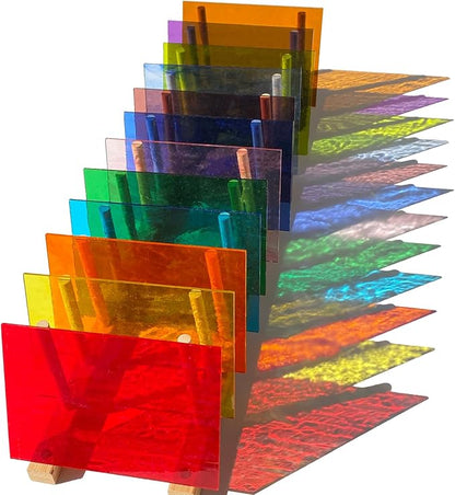 ILLUCKAI 12 Sheets Rainbow Transparent Stained Glass Sheet, 4 x 6 inch - Image 5