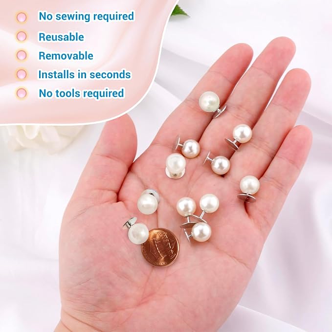 50 Sets Pearl Buttons No Sew Buttons - Image 4
