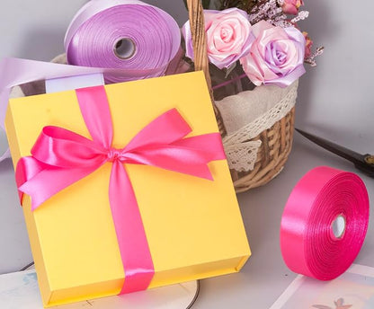 1 Inch Rose Red Solid Satin Ribbon, 50 Yards Craft Fabric Ribbon - Image 4