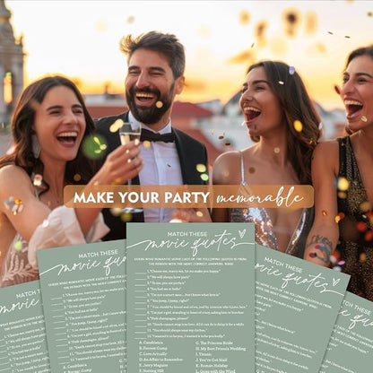 Bridal Shower Games Cards, Match These Movie Quotes, 25 Game Cards - Image 6