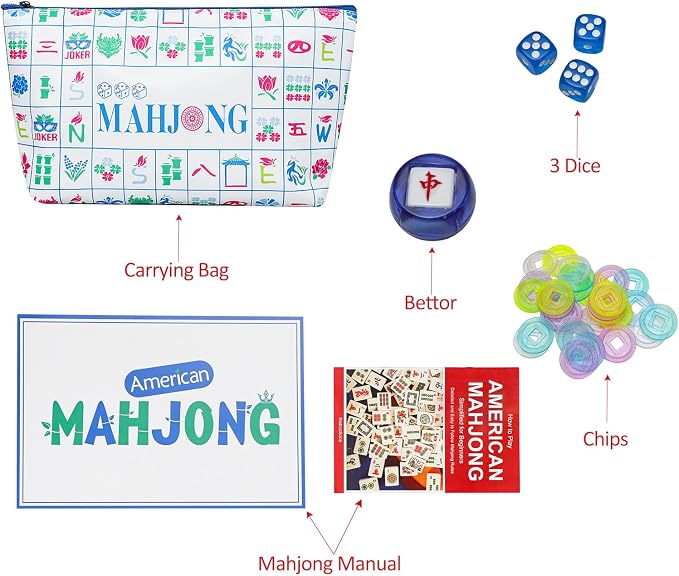 American Mahjong Tile Set with160 Acrylic 4 Layer Engraved Mahjong Tiles - Image 2