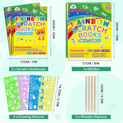 ZMLM Scratch Paper Art Craft: 2 Pack Rainbow Scratch Set - Image 7