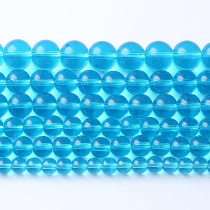 60pcs 6mm Topaz Blue Crystal Glass Beads Round Loose Spacer by NaturalStoneBeads
