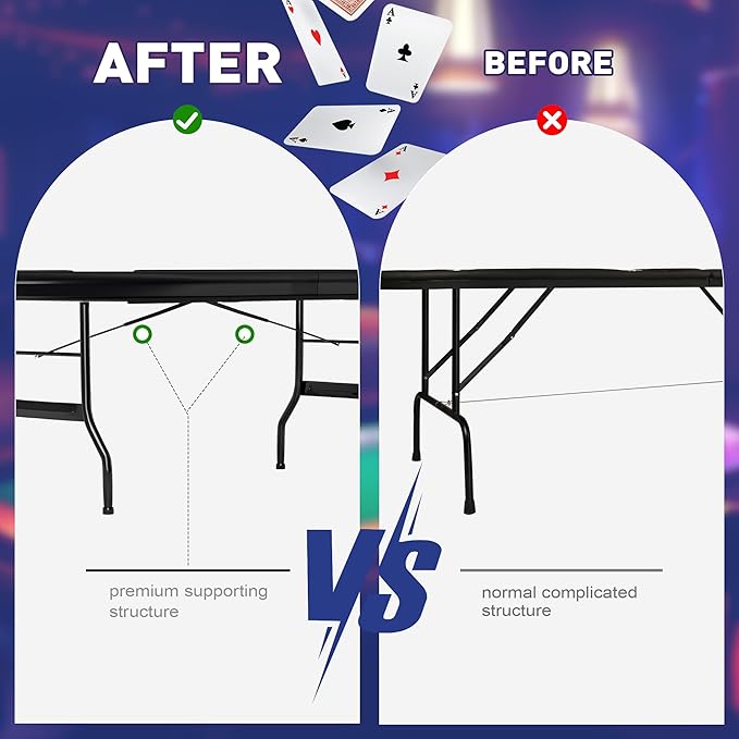 Upgrade Foldable Poker Table for 10 Players - Image 3