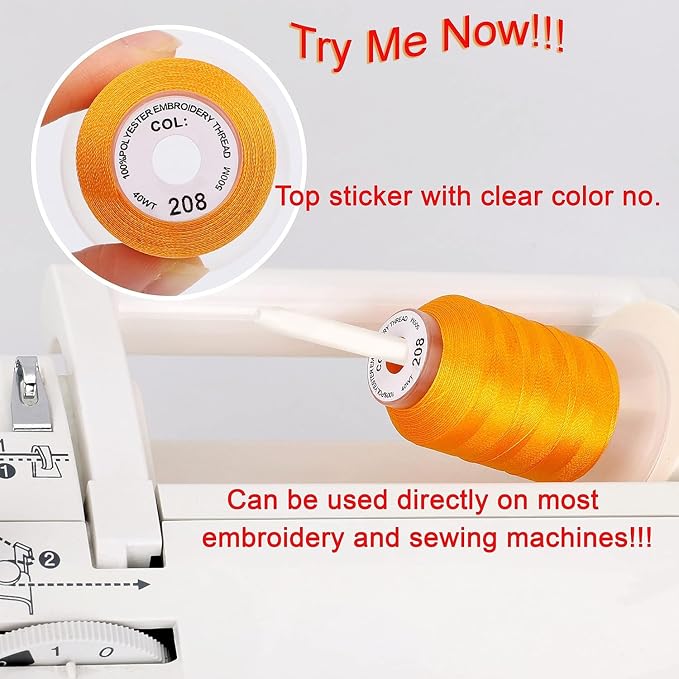 40 Spools Polyester Machine Embroidery Thread Kit 500M Colors Compatible - Image 4