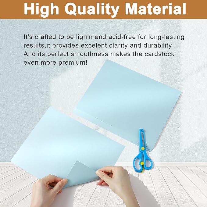 40 Sheets Blue Shimmer Cardstock 8.5 x 11 Metallic Paper, 75lb light blue Card - Image 4