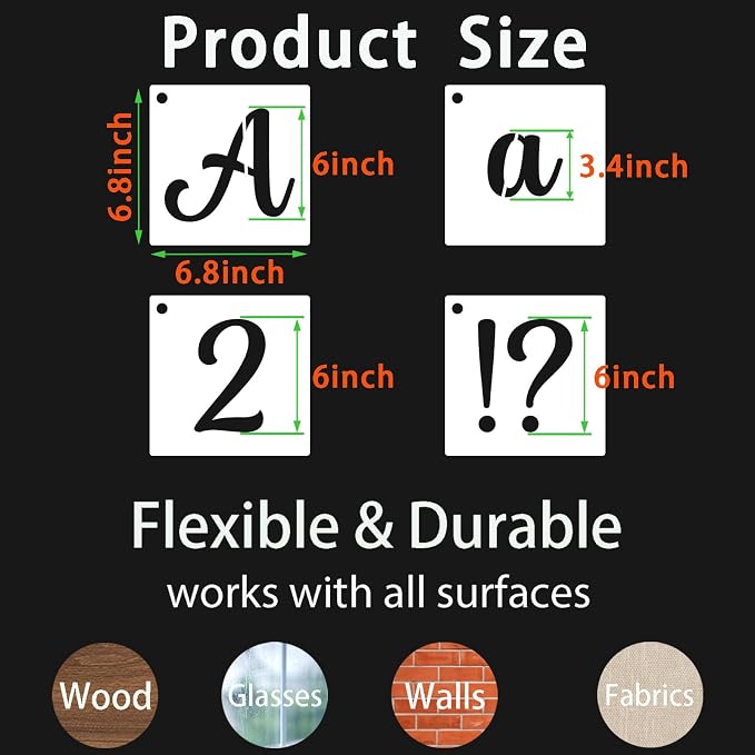 BAMIDELE 6 Inch Alphabet Letter Stencils - Image 2