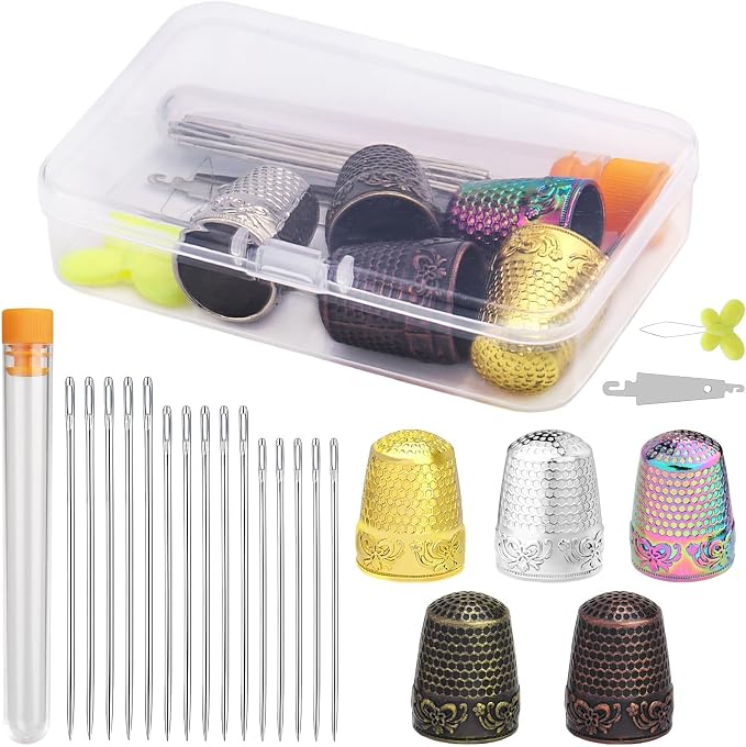 Nitlak 24 Pcs Metal Sewing Thimbles by Nitlak