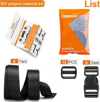 Buckles and Straps Set 1": 6 Yards of Thick Nylon Webbing, 12 Tri-Glide Slide - Image 7