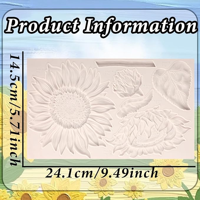 Oversized Sunflower Silicone Mold Leaves Cake Decoration Fondant Mold - Image 5