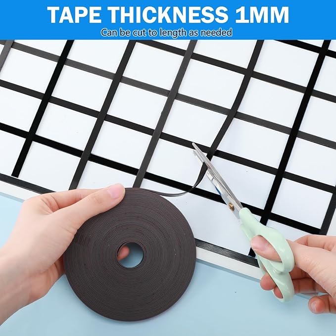 Magnetic Tape Roll Thin Strips, 0.39 Inch x 66 Feet Magnetic Board Dividers - Image 6