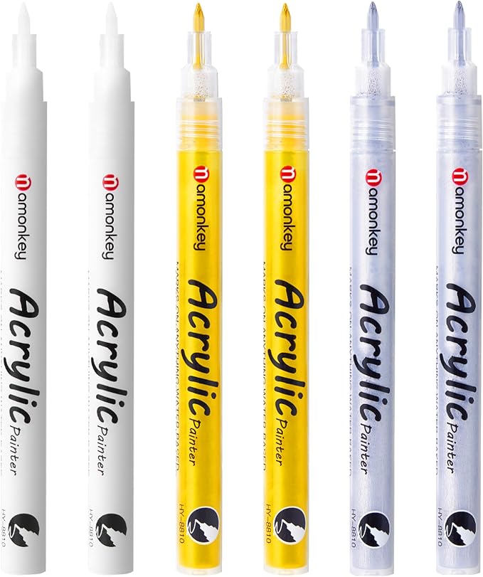 White, Permanent Acrylic Ink for Rock, Pens for DIY Crafts, Art & Fine Detailing by Unknown