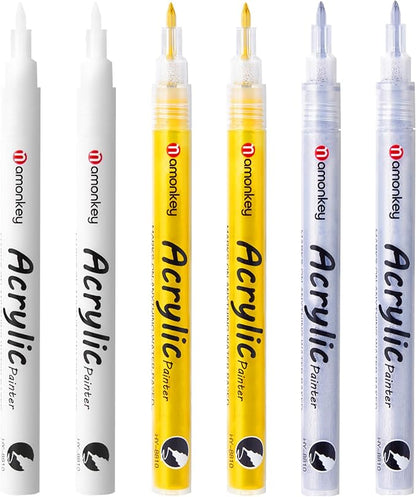 White, Permanent Acrylic Ink for Rock, Pens for DIY Crafts, Art & Fine Detailing by Unknown