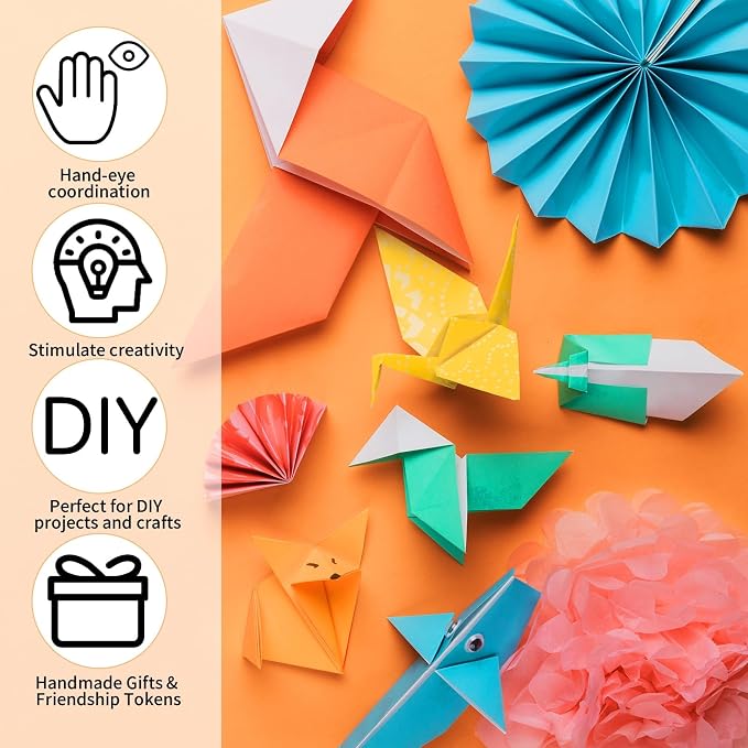Square Origami Paper, 200 Sheets, 20 Colors Origami Kit - Image 5