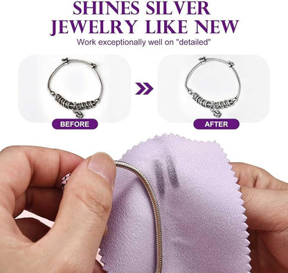 SEVENWELL 50pcs Jewelry Cleaning Cloth Purple Polishing Cloth - Image 3