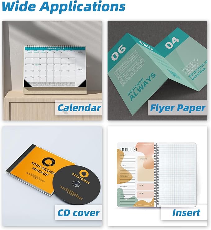 Uinkit 100 sheets Brochure Paper Glossy Double Sided 8.5x11 Inkjet 37lb 140gsm - Image 3