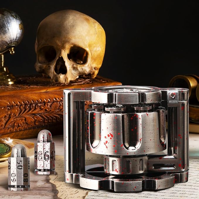 Bullet Dice, Revolver Bullet Metal Dice Set - Image 6