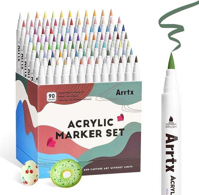 Arrtx 90 Colors Paint Markers, Acrylic Paint Pens by Arrtx