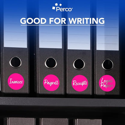 Perco Fluorescent Pink 3-Inch Round Circle Dot Sticker Labels - Image 6