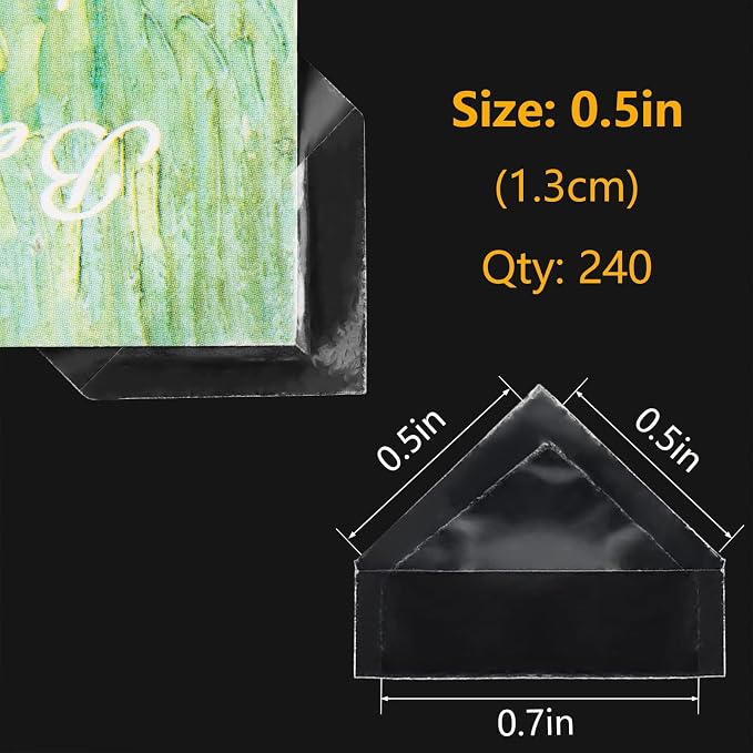 Lineco Archival Polypropylene Mounting Corners, Pressure Sensitive Acid-Free - Image 2