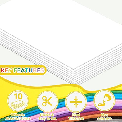 10 Pack Foam Sheets Craft 8 x 12 inch, Eva Color Foam Paper - Image 3