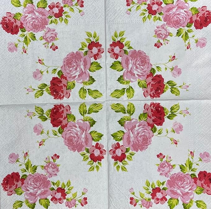 20-ct 13x13 Flowers Paper Luncheon Decoupage Napkins, 3-Ply Servilletas Printed - Image 2