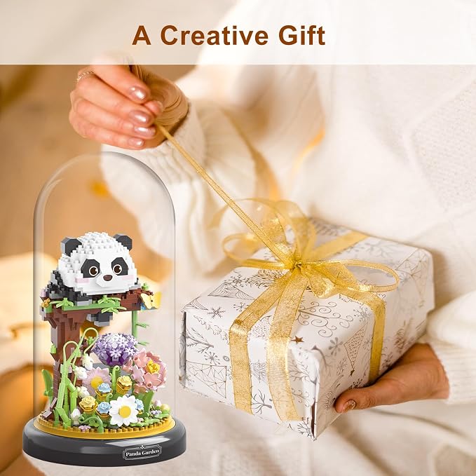 Panda Flower Building Set for Adult Plant Friend Set Bonsai Tree Party Favors - Image 6