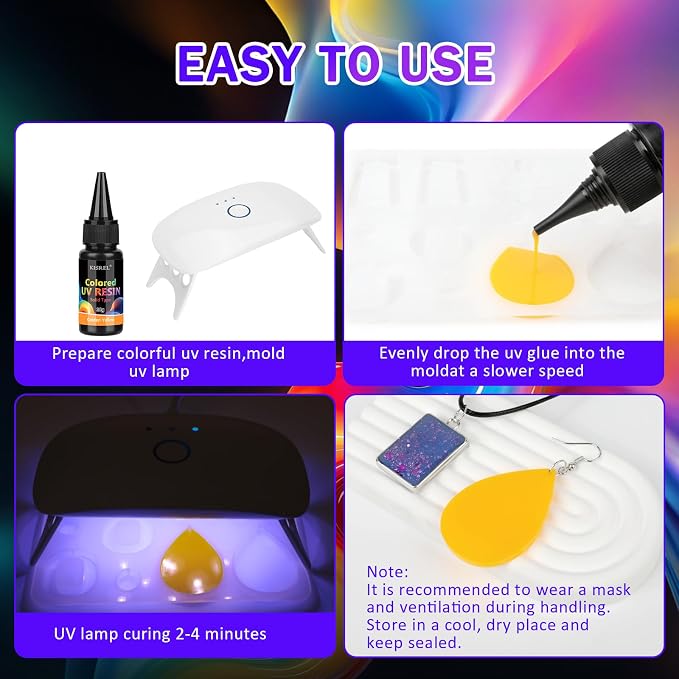 KISREL UV Resin, 24 Opaque Colored UV Resin Kit, Solid Colored UV Resins - Image 5