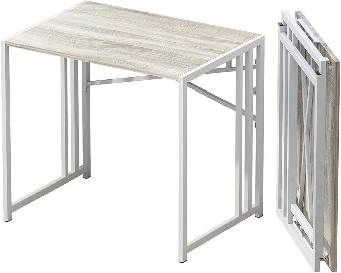 Small Folding Desk 32 inch, No Assembly Required Small Office Desk, Writing by Lutown-TeenHome