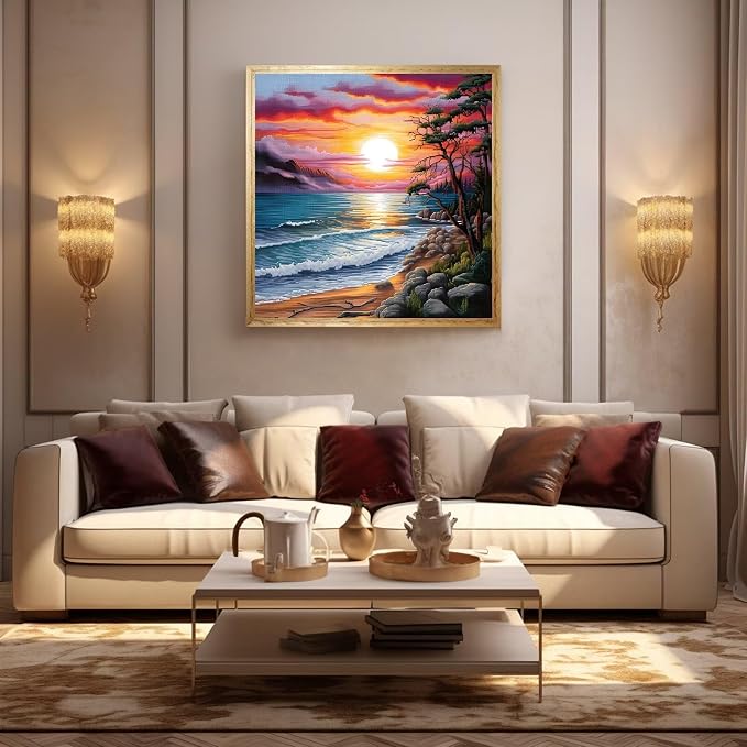 Xinpinzhou Seaside Landscape 11ct Cross Stitch Kits, 11 CT Funny Pre Printed - Image 3