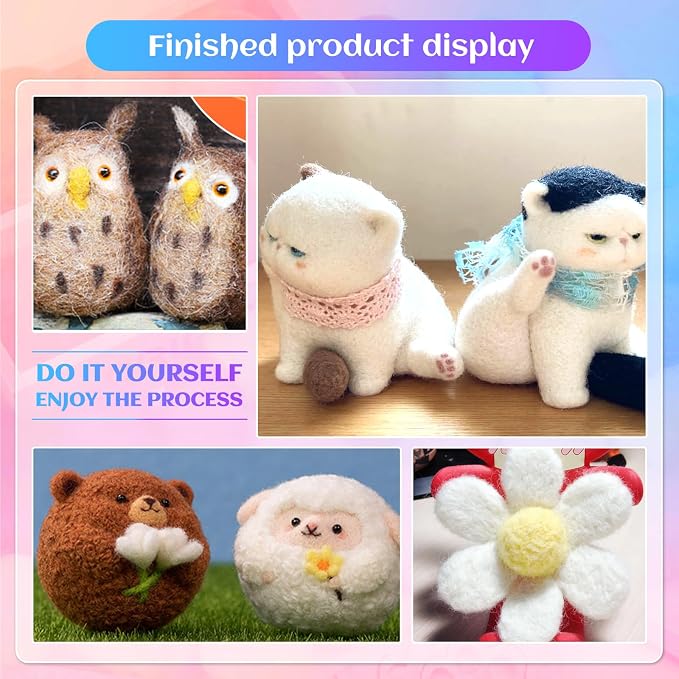 Mayboos Needle Felting Kit, 50 Colors Wool Roving Set, Needle Felting Starter - Image 7