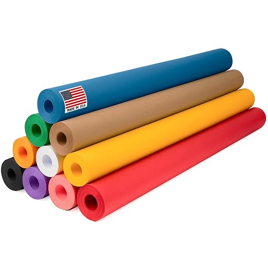 36" x 1200" Pack of 10 Rolls USA-Made Multi-Color Kraft Paper, 45 lbs/66 GSM – by Paclord