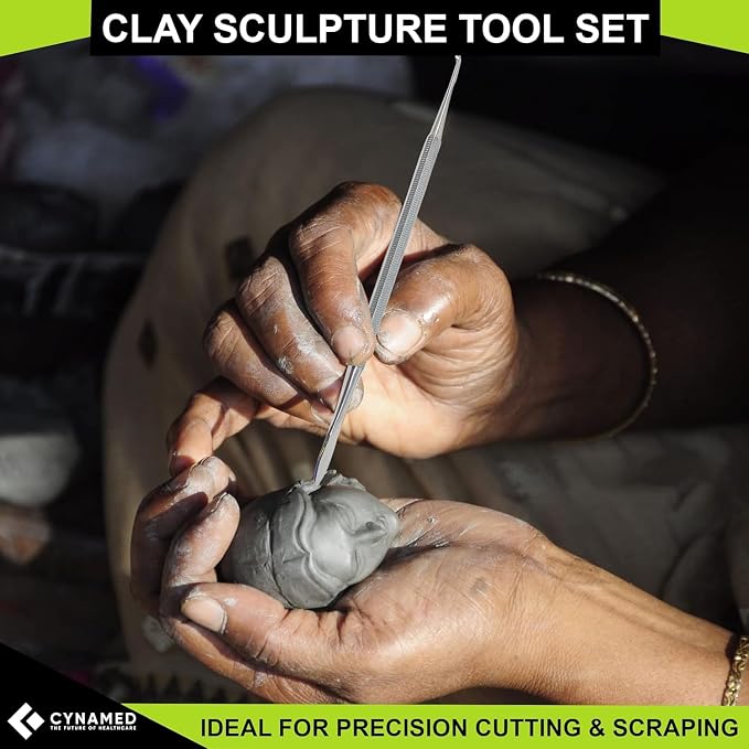 CYNAMED 10 Pc Stainless Steel Spatula Wax & Clay Sculpting Tool Set - Image 3