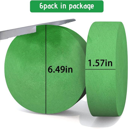 Max Shape 6 Pcs Floral Foam Round Blocks, Large Wet and Dry Green Foam - Image 5