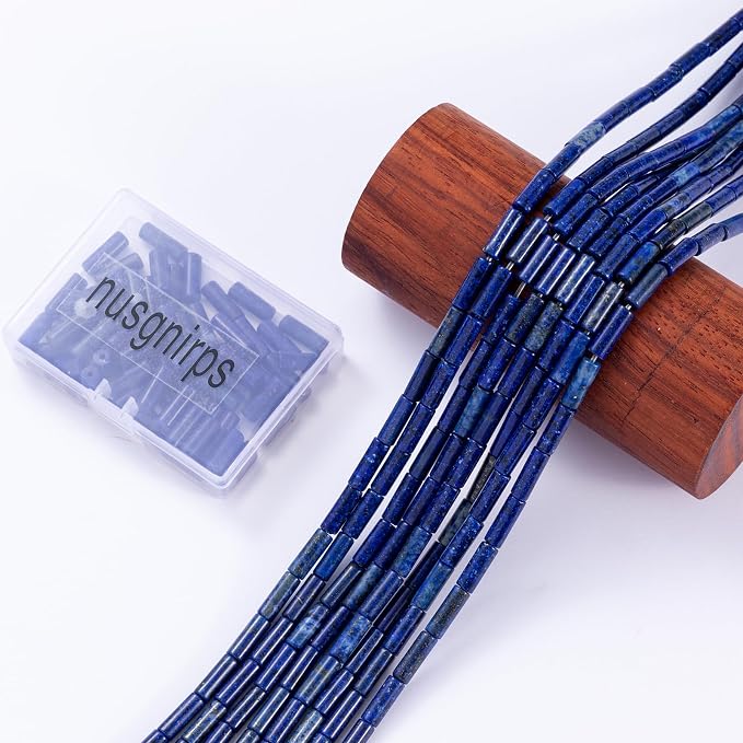 Natural Lapis Lazuli Cylinder Tube Beads 4x13mm 38cm/str Loose Semi Gemstone - Image 6