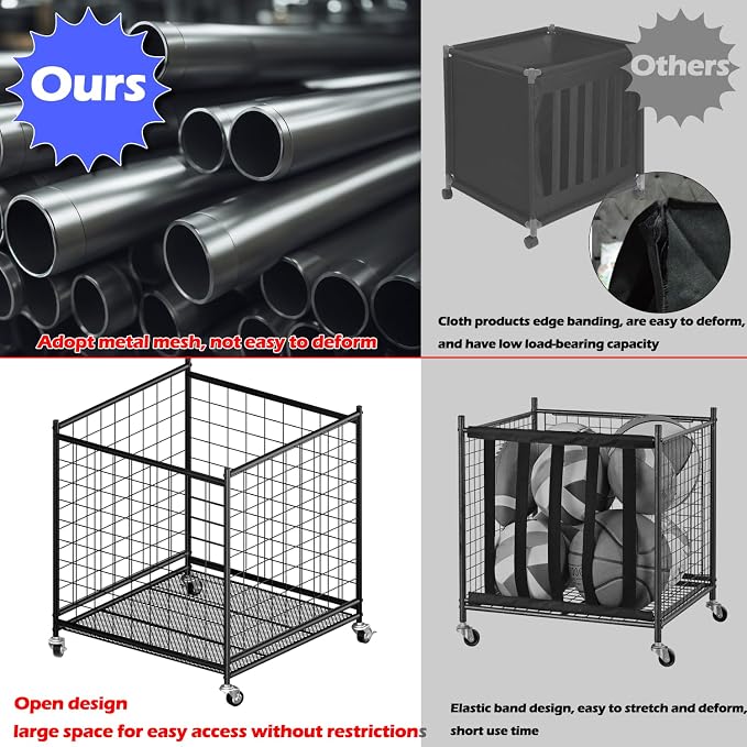 Ball Storage - 22.83" Basketball Cart - Image 3