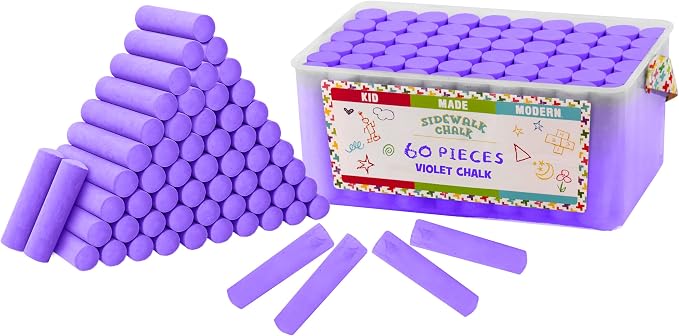 Kid Made Modern 60 Count Pack of Sidewalk Chalk – Violet by KidMadeModern