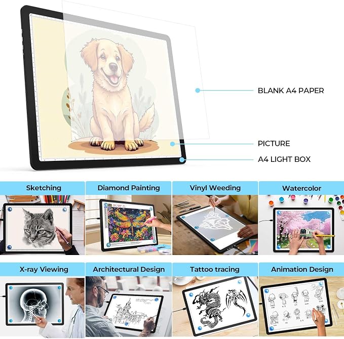 Heanolier A3 Artist tracing Light Box Copy Table, Super Bright Magnetic Light - Image 8