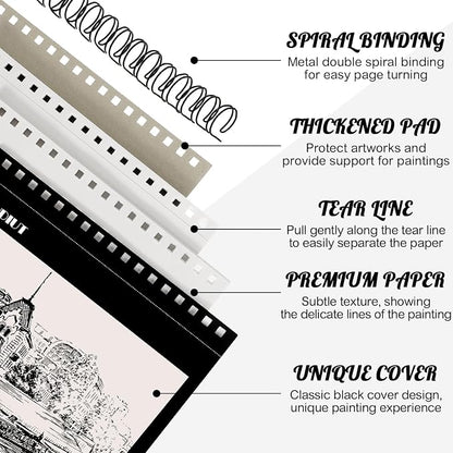 12 Pack Sketch Book, 8.5 x 11Inch Sketchbook, 68lb/100gsm Top Spiral Bound - Image 3