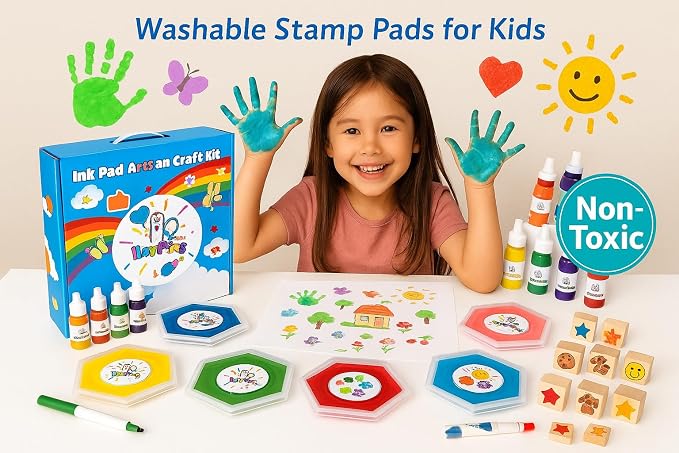 Washable Stamp Pads for Kids Arts and Crafts Jumbo Non-Toxic Ink - Image 4