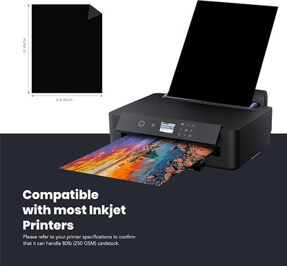 Black Cardstock Thick Paper 50 Sheets, 8.5" x 11" Heavyweight 92lb Cover Card - Image 3