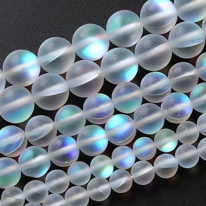72PCS 10MM Aurora Moonstone Crystal Glass Beads Gem Round Loose Beads by Unknown