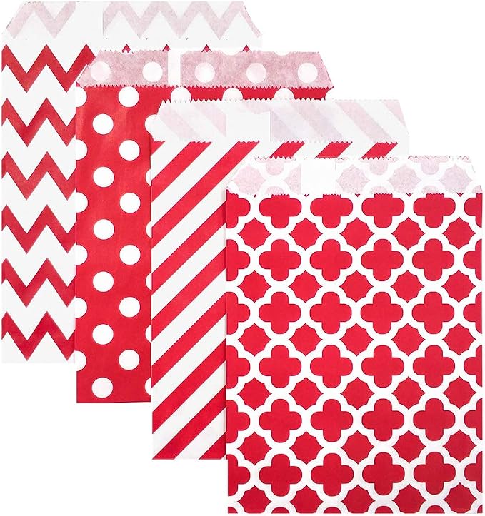 KEYYOOMY 100 Pcs Red Candy Buffet Bags by KEYYOOMY