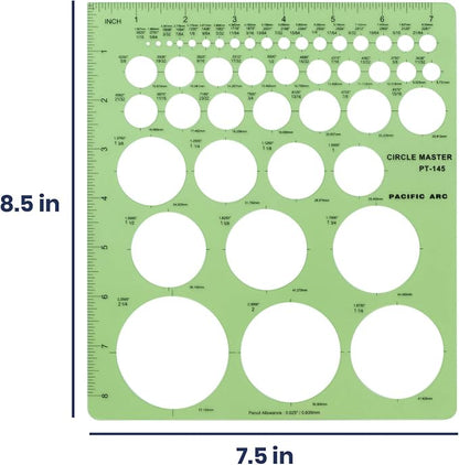 Pacific Arc Professional Circle Guide Template, 45 Total Circle from 1/16 Inch - Image 4