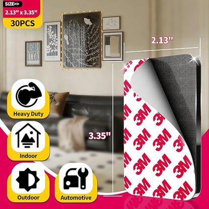 30 Pcs Large Strong Double Sided Adhesive Pads, Made of 3M, Heavy Duty Square - Image 5