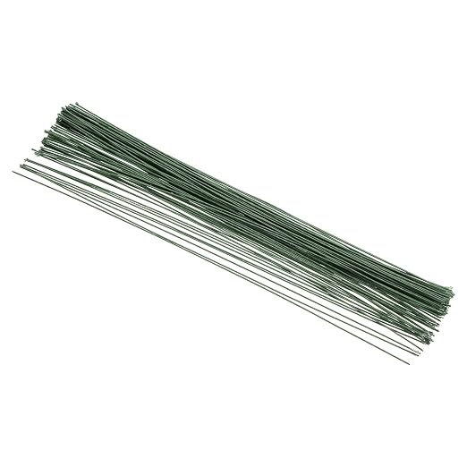 PATIKIL 18 Gauge 16" Floral Stem Wire, Dark Green by PATIKIL