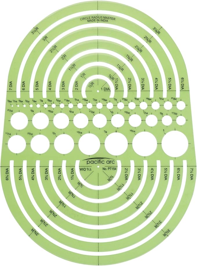 Pacific Arc Circles Radius Master Template Guide, from 1/2 Inch to 3 3/4 Inch by PacificArc